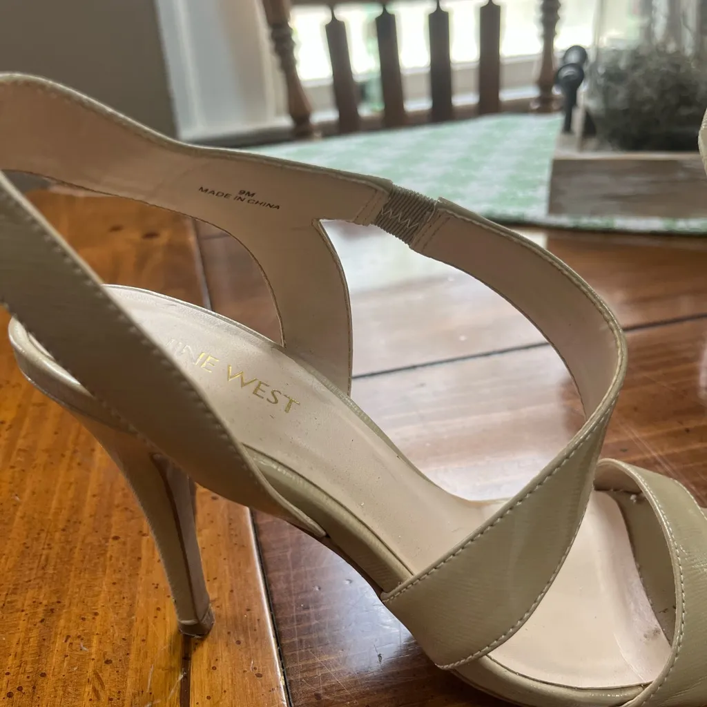 Nine West Beige Strappy Heels - Image 4