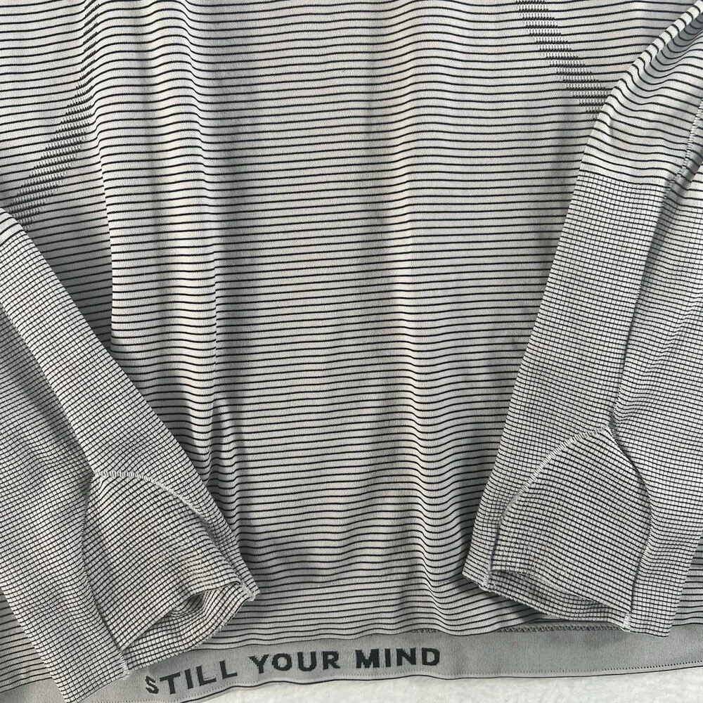 Lululemon Size 10 Run Swiftly Tech Long Sleeve Crew Tempo Stripe Black White - Image 6