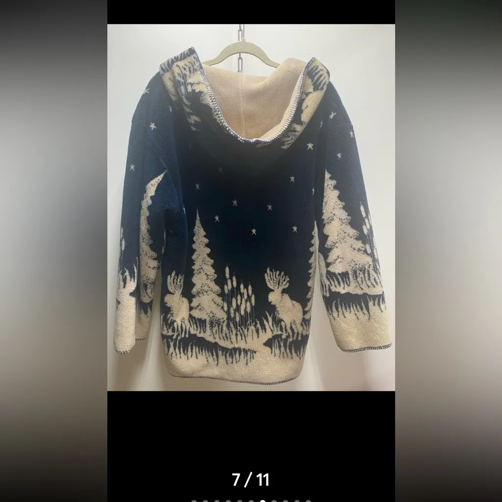 Vintage Country Woods reversible Fleece Jacket. Blue Size L - Image 6