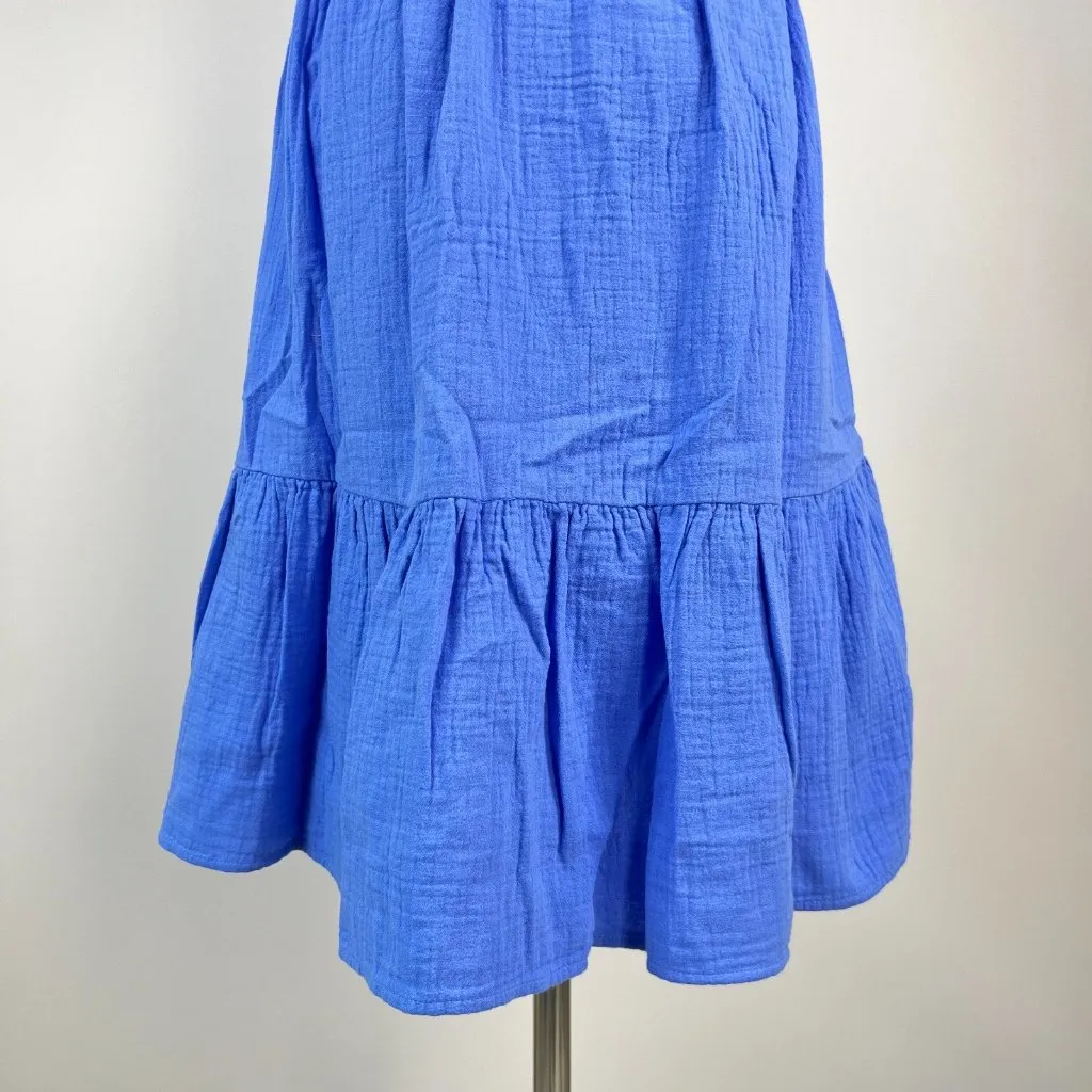 NWOT Boden Ada Double Cloth Cotton Blue Dress Size 6 Knee Length - Image 7