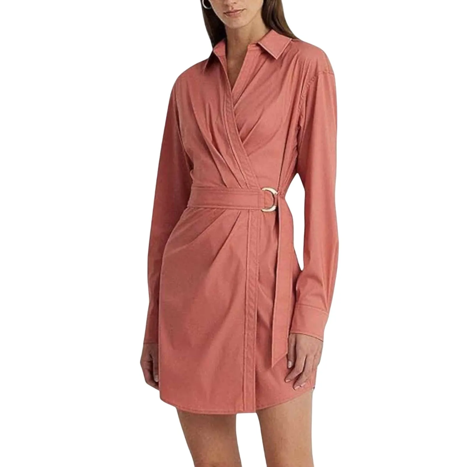 Lauren Ralph Lauren Stretch-Cotton Blend Wrap
Shirtdress Size 10 - Image 6