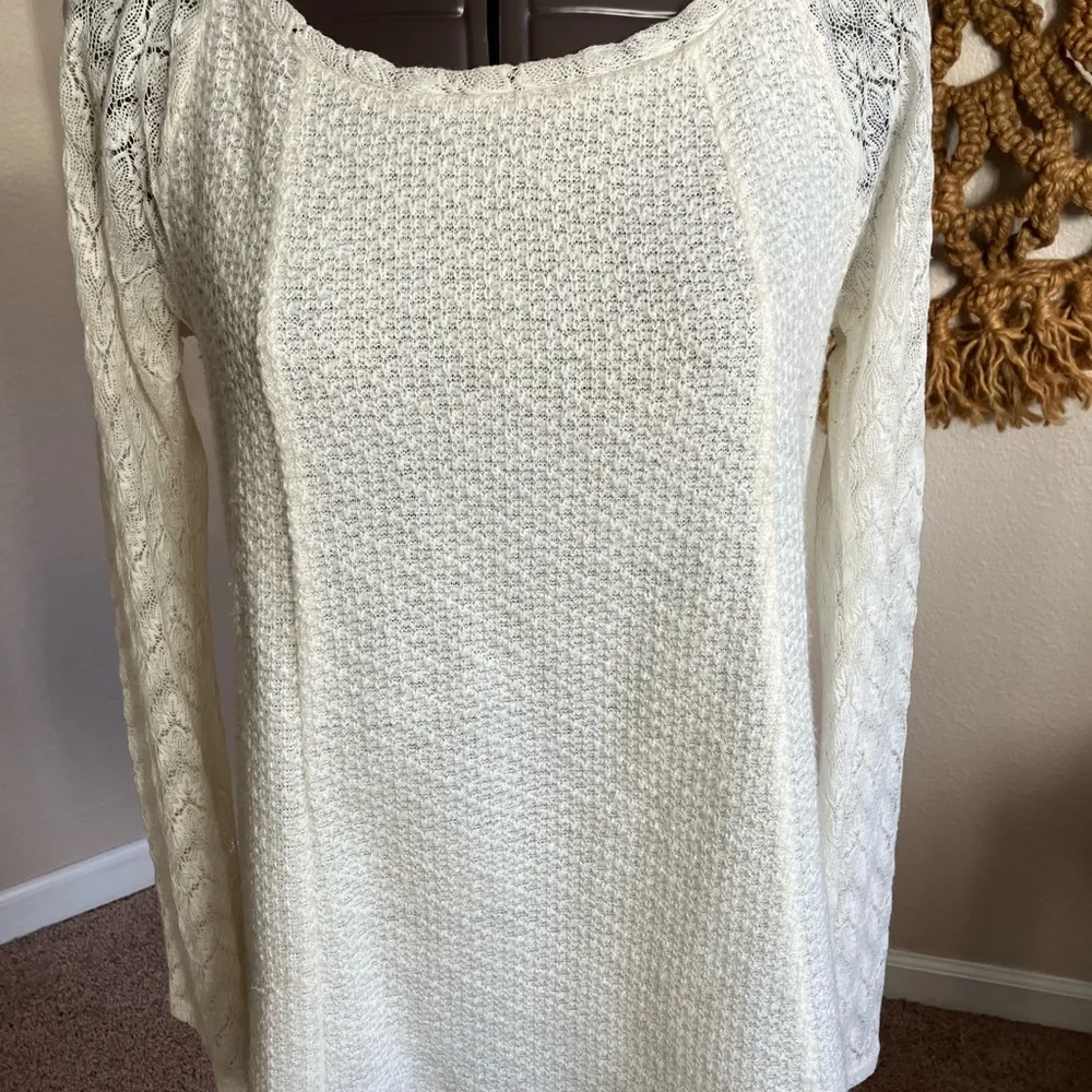 Anthropologie One September Women’s Top Size M Lace with full lining Cream Color - Image 5