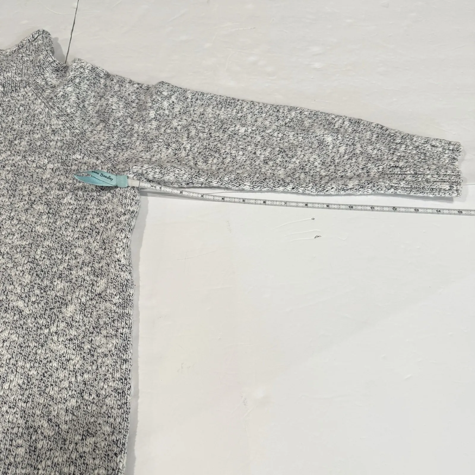 LL Bean Gray Cotton Ragg Funnelneck Pullover Sweater MEDIUM PETITE Size undefined - Image 8