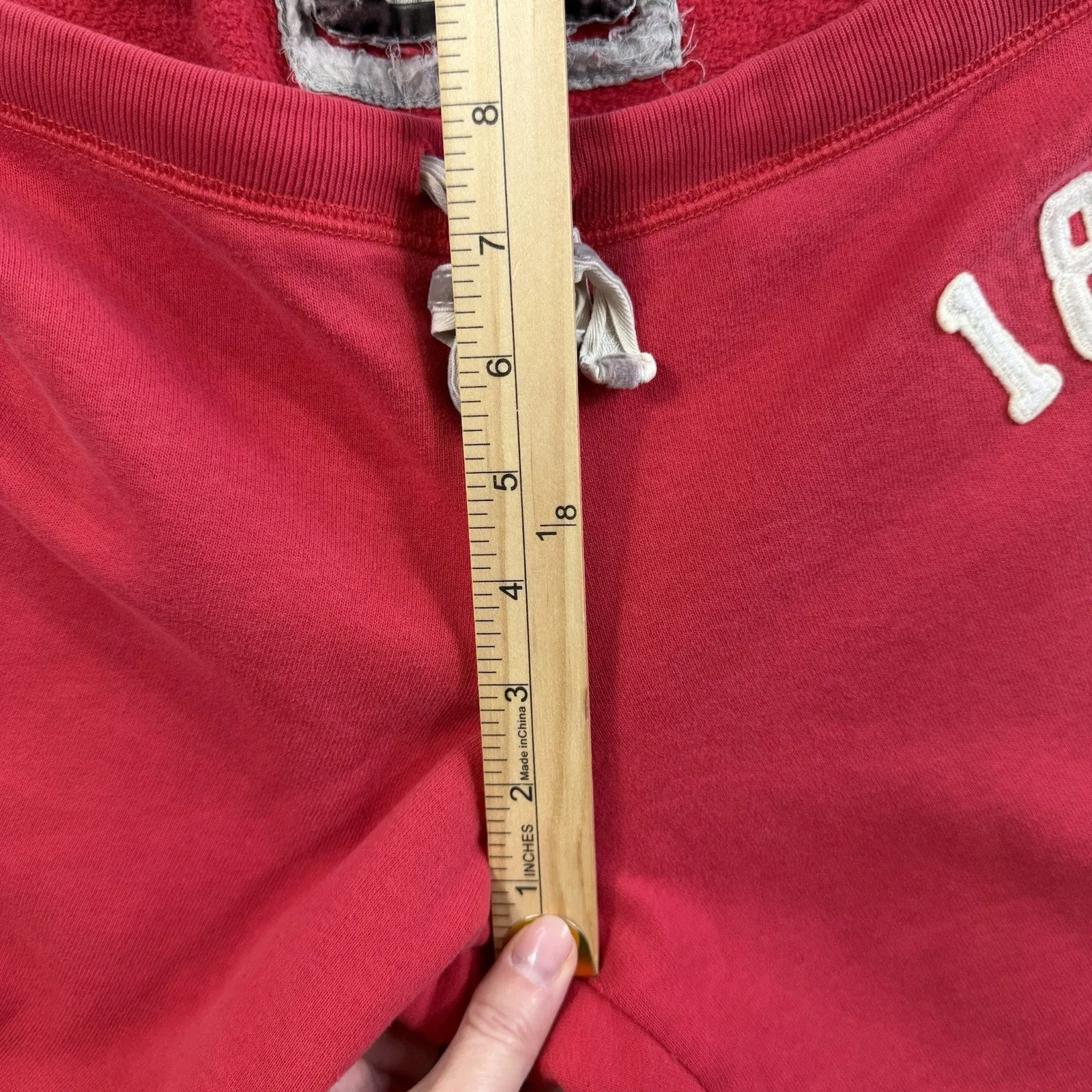 VTG Y2K Abercrombie & Fitch Large Joggers Sweatpants Patch Spellout Low Rise Red - Image 9