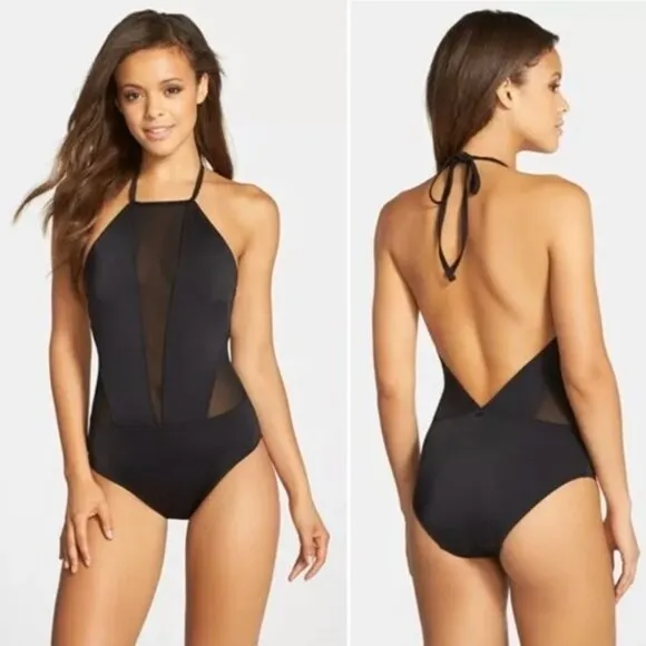 💕TED BAKER💕 Mech Mesh Panel Swimsuit Black - Image 2