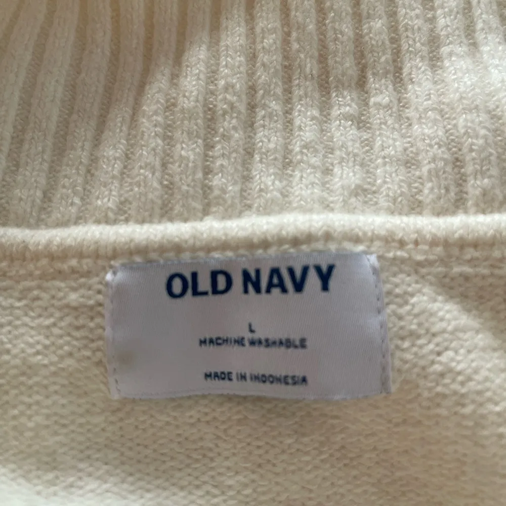 Women's Old Navy (L) White Corset Neck Knit Sailor Sweater Long Sleeve Pouch - Image 3