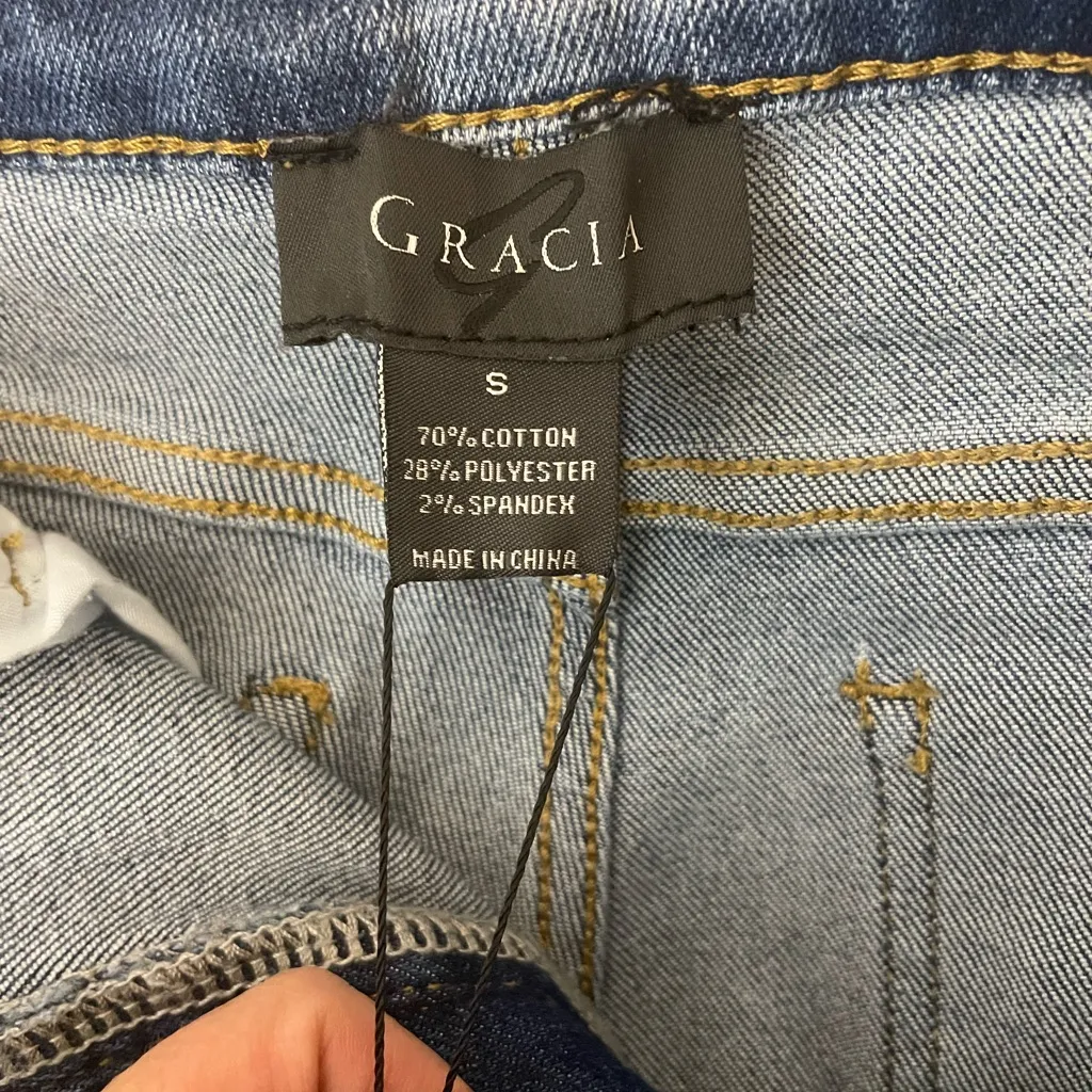 Gracia Blue Ombre Flare Jeans - Image 3