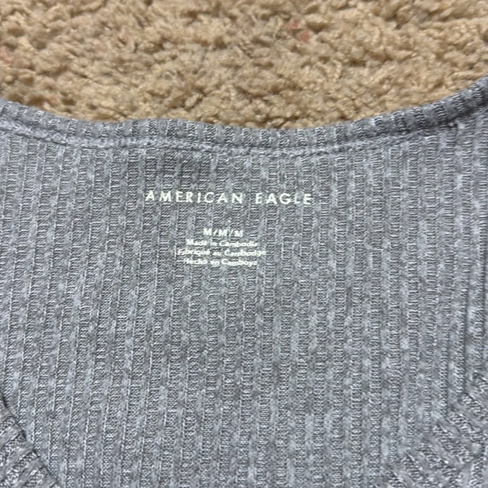 American Eagle Gray Ribbed Tank - Medium Gently used - Image 3