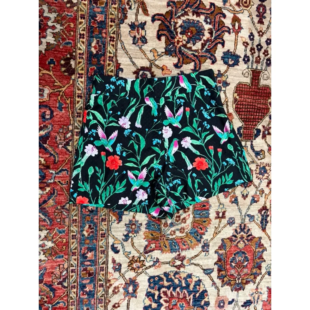 Kate Spade New York Jardin Floral Jacquard Shorts Black Multicolor Size 2 NWT - Image 2