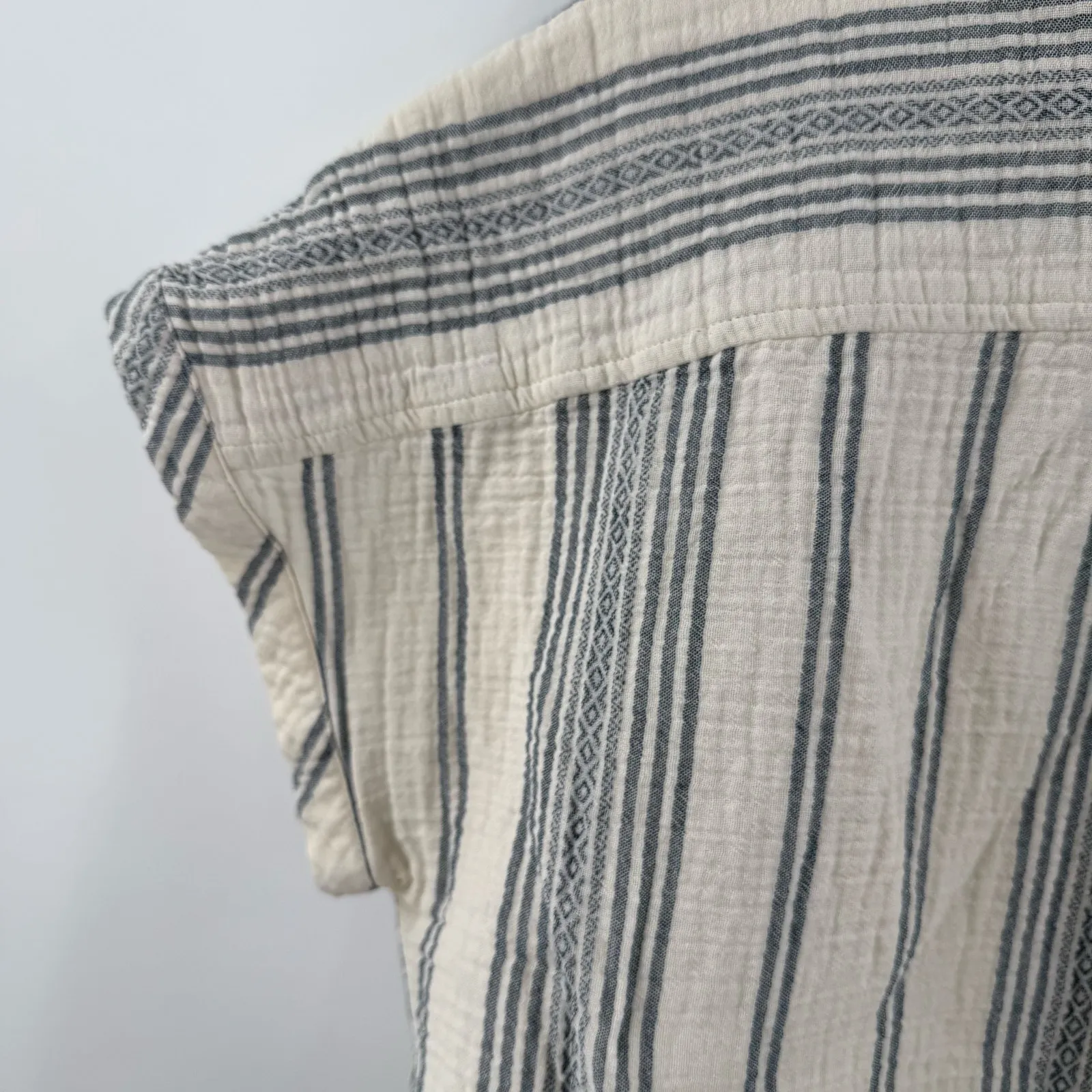 Faherty Desmond Top Size Extra Large Dream Organic Cotton Gauze Stripe Boxy - Image 10