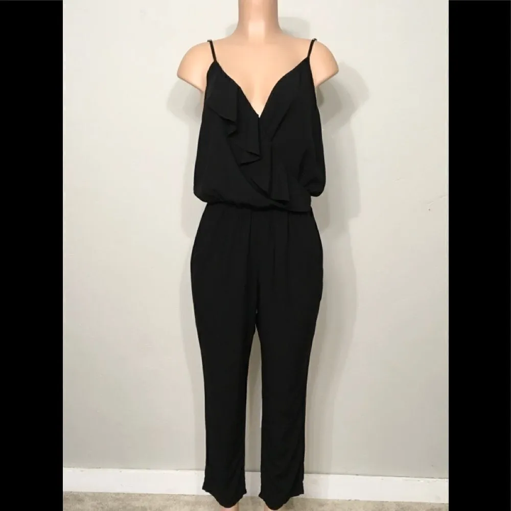 New. V-neck ruffle trim jumpsuit. NWOT - Image 4
