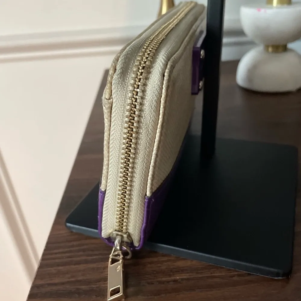 Kate Spade Palm Groves Wallet Trimmed with Purple Patent Leather - Image 6