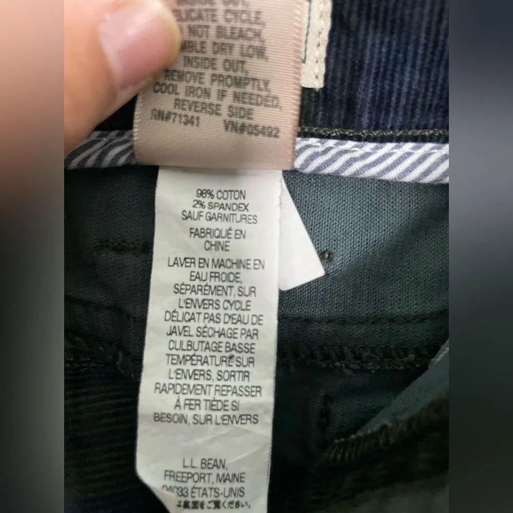 L.L. Bean Corduroy Black Blue Green Tartan Plaid Pencil Skirt Women’s 8 Petite - Image 7