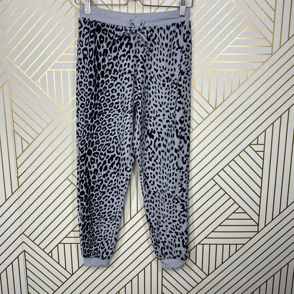 Chaser Animal Print Cozy Knit‎ Sweatpants Gray - Image 2