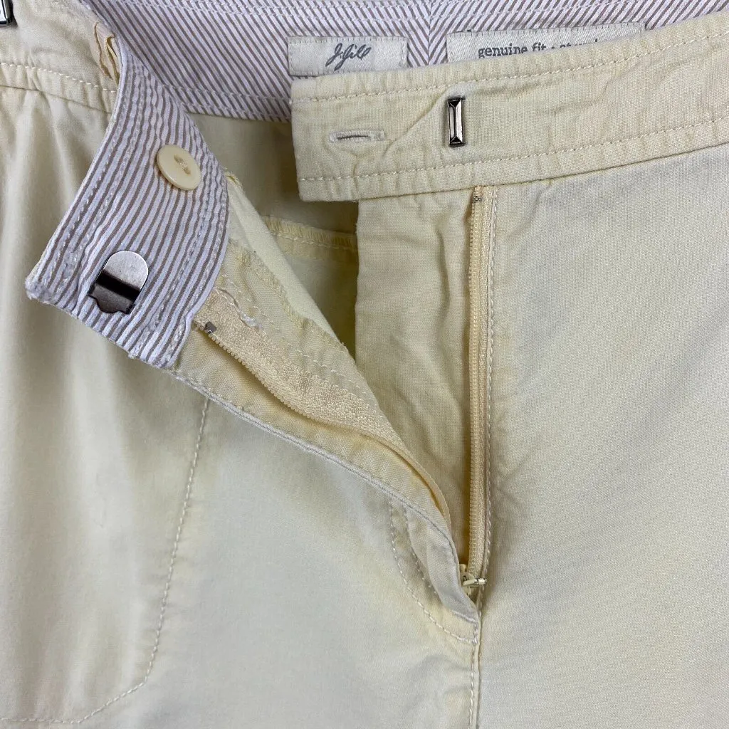 J.‎ Jill Capri Pants 10 100% Cotton Cropped Pale Yellow Lightweight Summer - Image 6