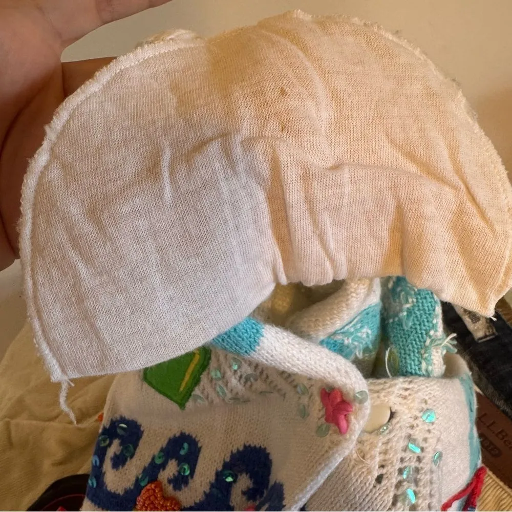 Vtg Jane’s closet 90s beach theme knit cardigan sweater colorful size small White - Image 14