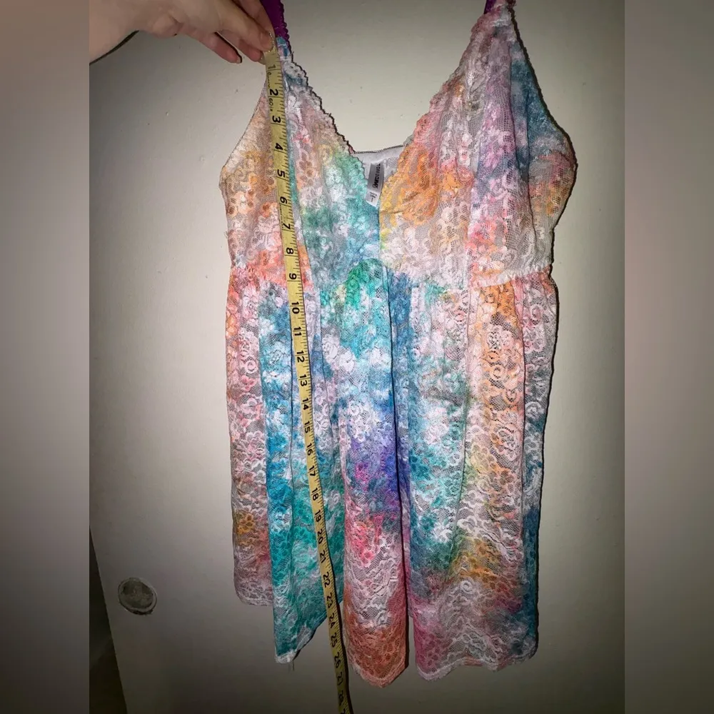 Torrid Curve Women’s Floral Rainbow Tie Dye Lace Babydoll Lingerie Size 1x - Image 4