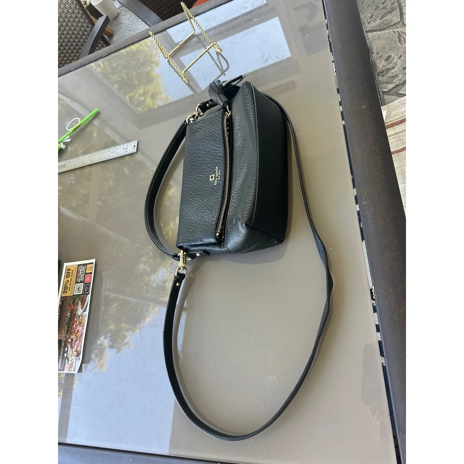 Kate Spade Southport Avenue Mini Maria Black Leather Crossbody Handbag Purse - Image 2