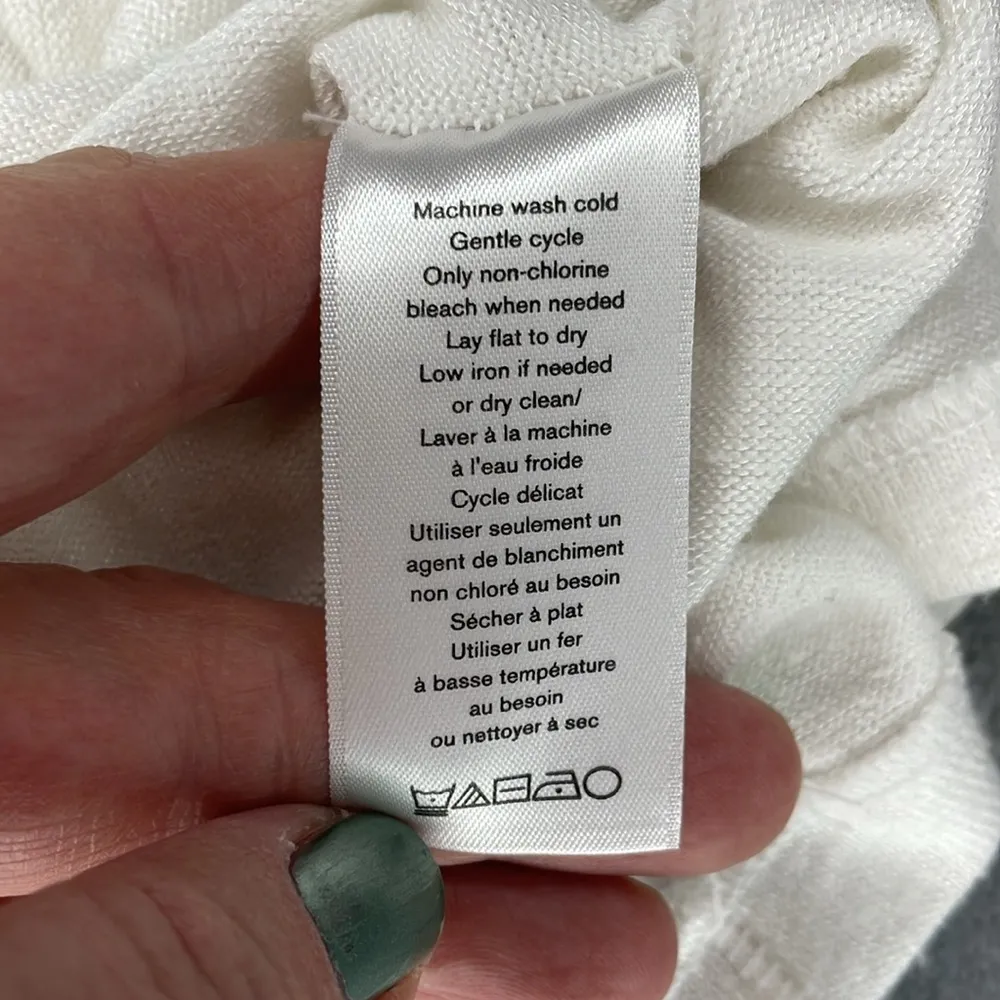 Rag & Bone pullover long sleeve lightweight white rayon sweater back cut out - Image 7