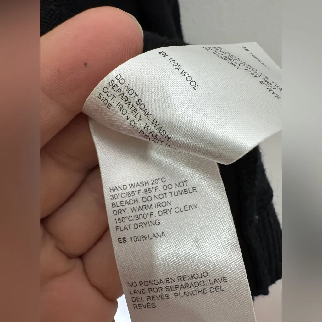 Marimekko XS Black Wool Open Cardigan Sweater‎ - Image 5