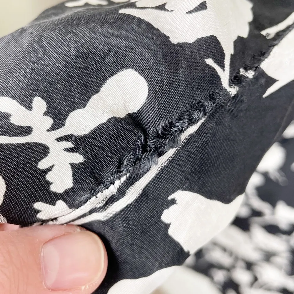 Kate Spade Florence Broadhurst Dorothy Shift Dress Black & White Floral Silk 00 - Image 14