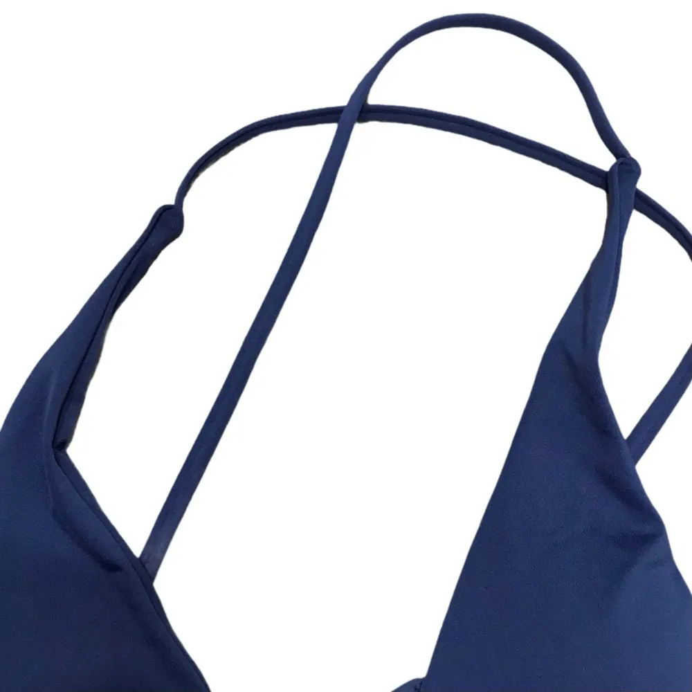 Soluna NWT Blue Bikini top, criss cross triangle top S summer swim bathing suit - Image 10