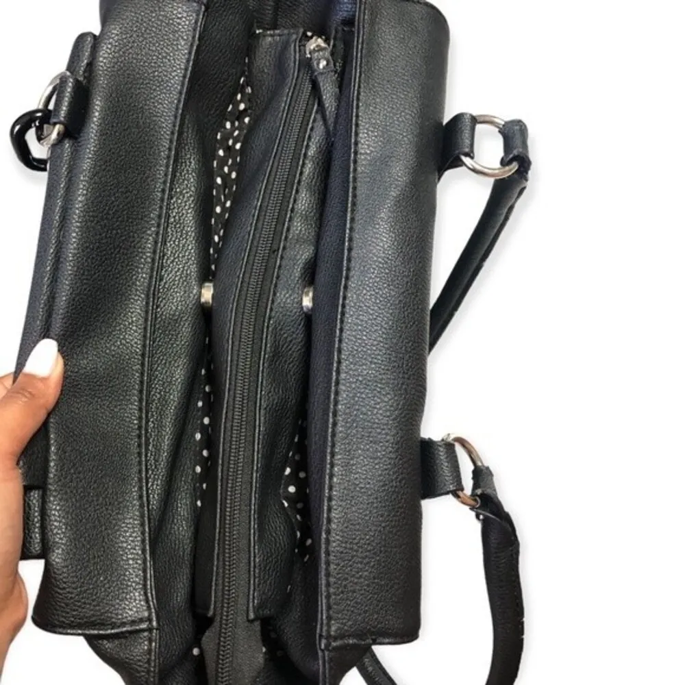 Lulu By Lulu Guinness Faux Pebbled Leather Spacious Handbag Black - Image 4