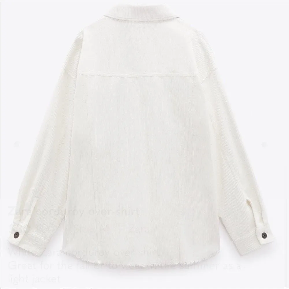 ✨Zara corduroy ivory Sz. Large shacket✨ - Image 9