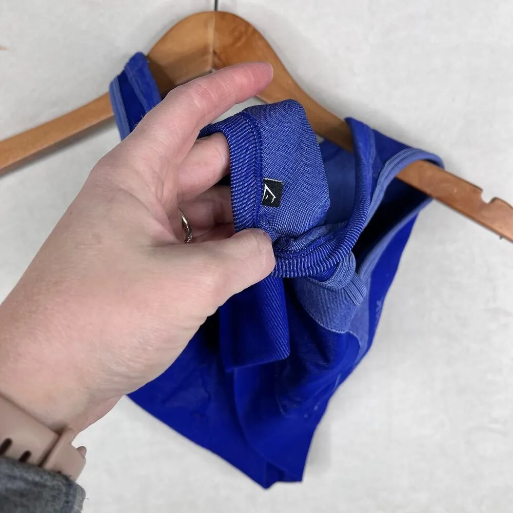 Gymshark compression fit women’s blue Colorblock sports bra with padding small - Image 2