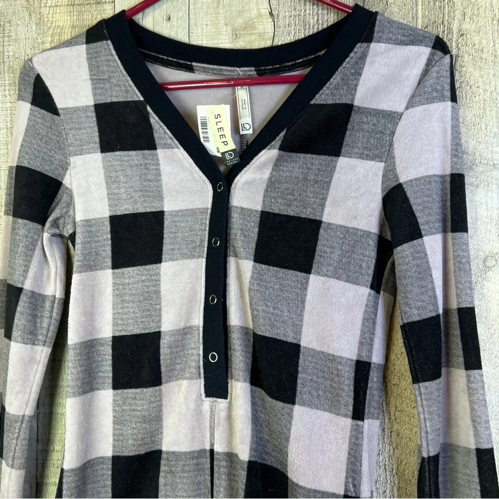 Live Love Dream Plaid Velour/Velvet Long Sleeve V - Image 3