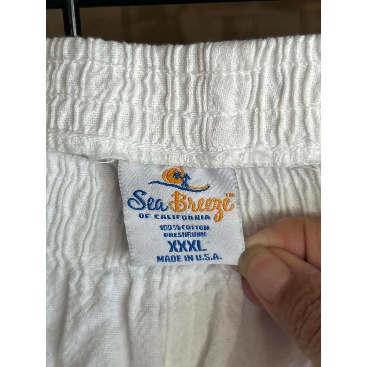 NWT Sea Breeze of California Women's White Crop Pants Size 3X Elastic Baggy - Image 4