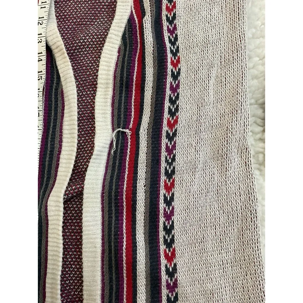 Billabong Designers Closet Cardigan Open Southwest Aztec Sweater Bohemian Large - Image 5
