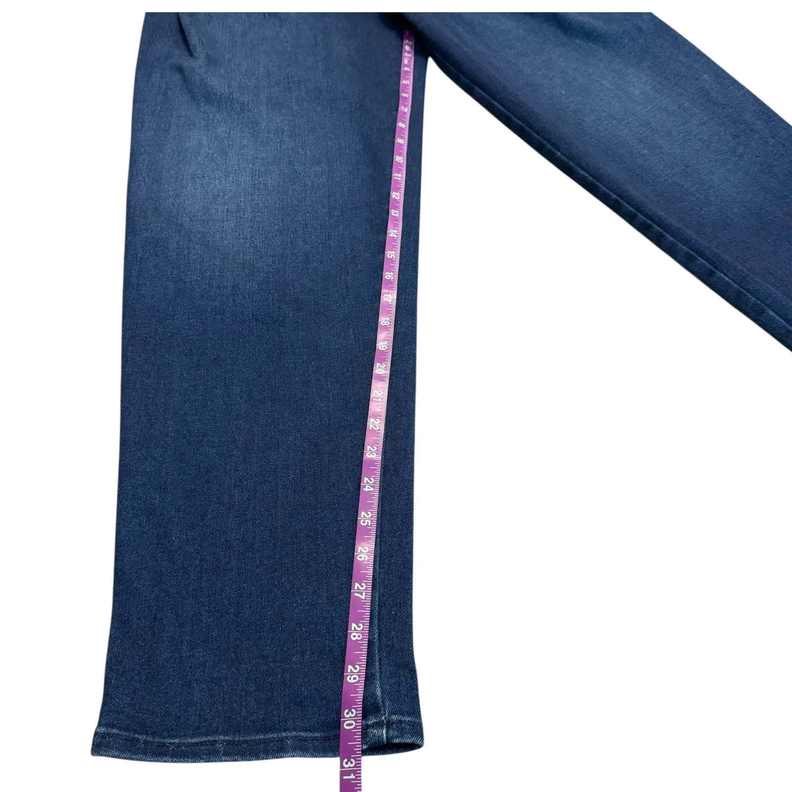 MOTHER The Tabby Tune Up Skimp Jeans Dark Wash Pleated Straight Leg Size 28 Blue - Image 16