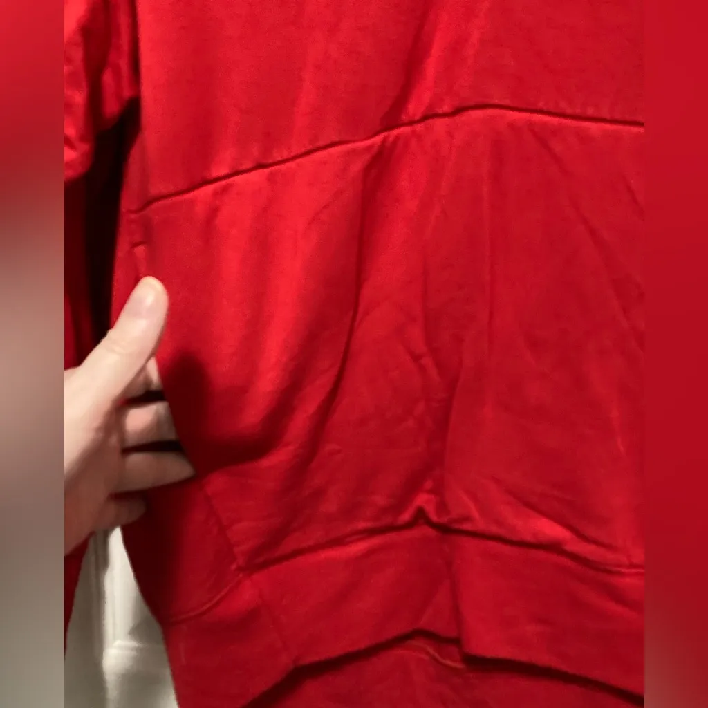 Express One Eleven Red V Neck Tunic Long Sleeve Shirt Top - Image 7