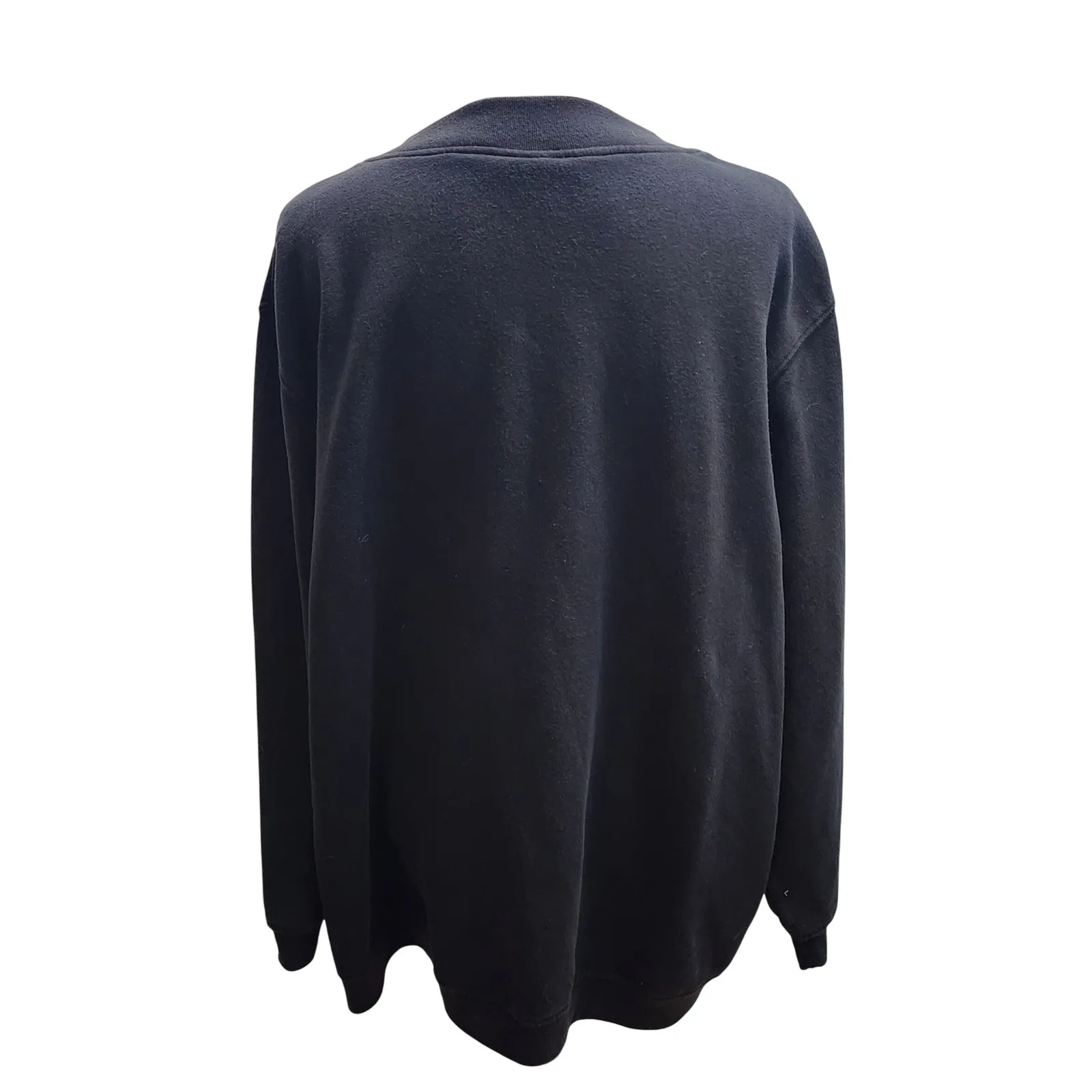 Blair Womens 3XL Black Button Front Cardigan Sweatshirt Long Sleeve Pockets - Image 3