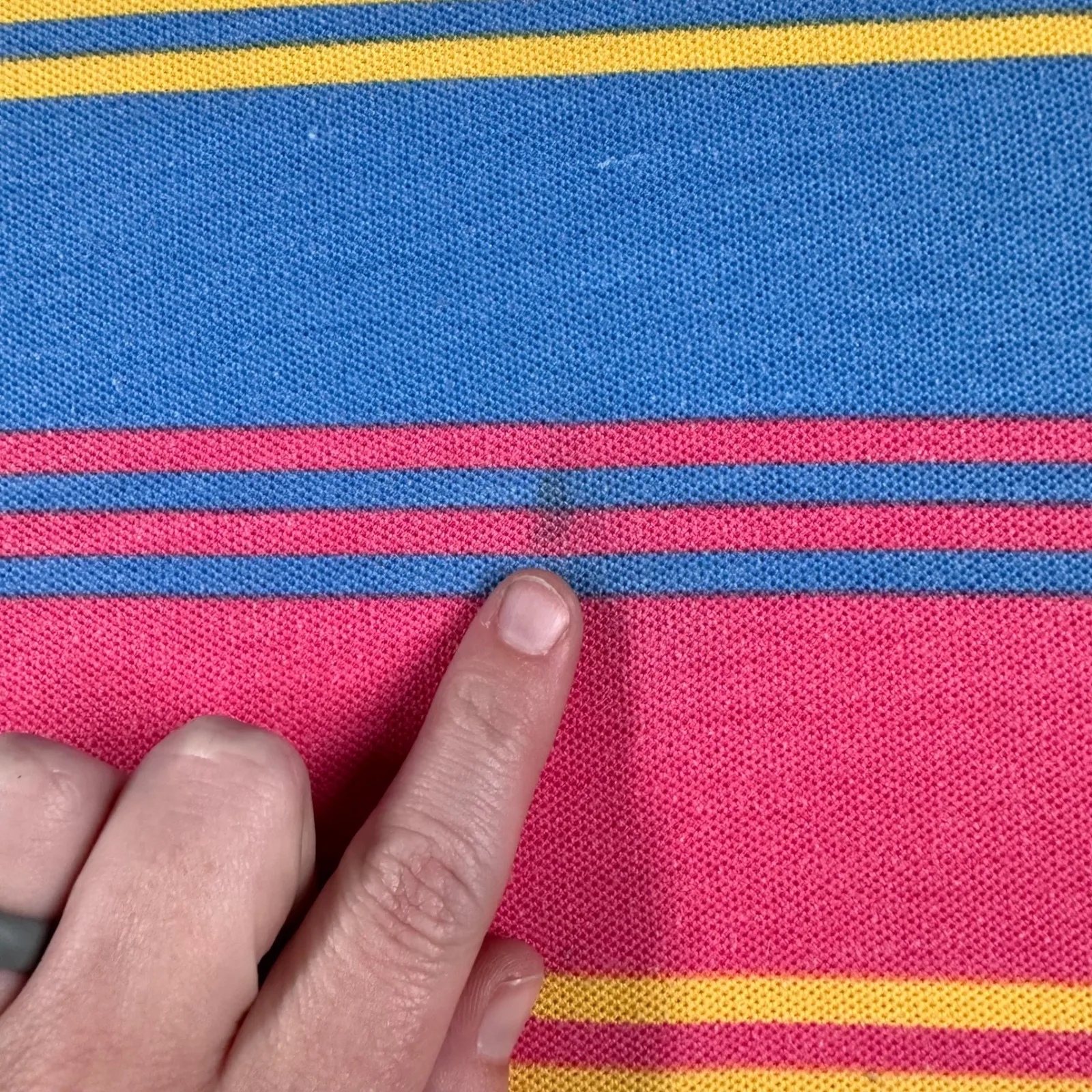 Vintage‎ Salty Dog Striped Polo Shirt Large GANT Striped Cotton Blend Retro SS Blue - Image 10