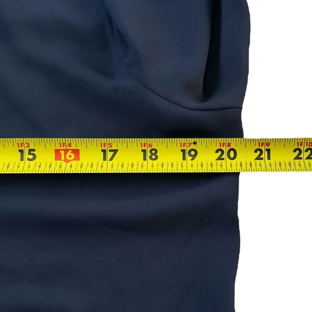 DR2 Blue Lined Blouse Women Basic Top Size Large | 46 - Image 6