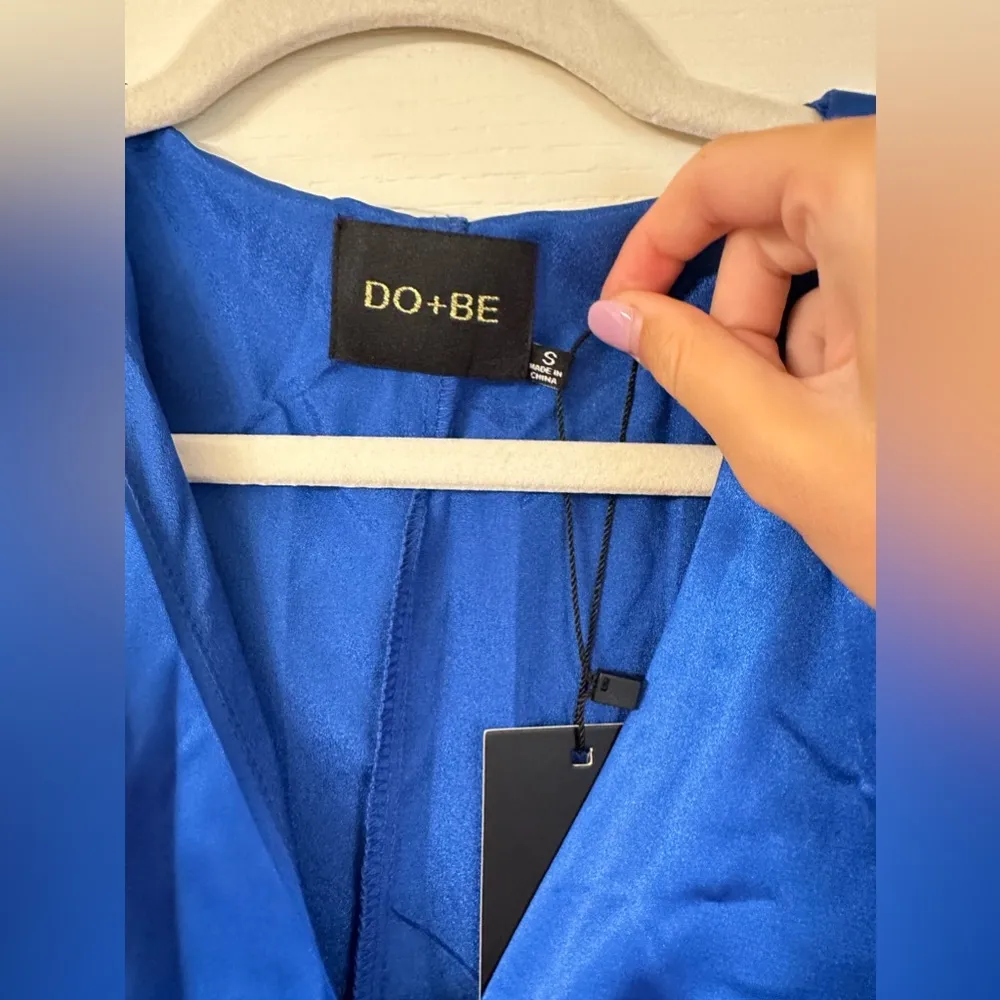 Do+Be Royal Blue Satin Kimono Sleeve Mini Dress NWT Size S - Image 3
