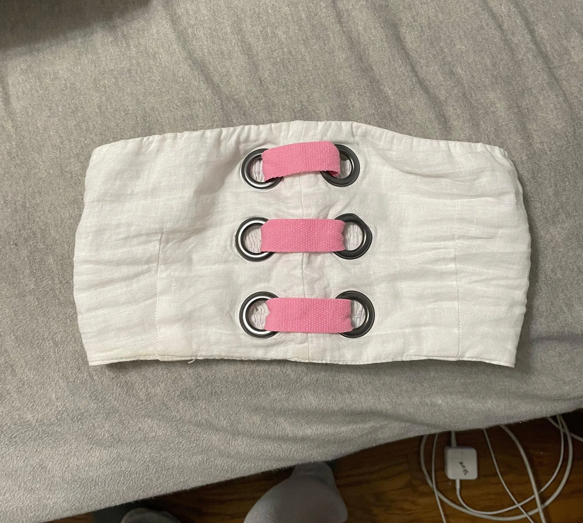 LF White Strapless Top - Image 2