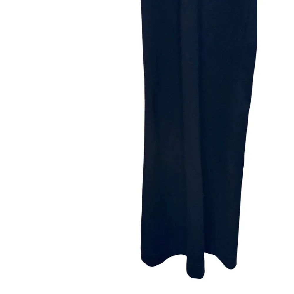 Anthropologie Women Pants Flared Leg Flat Front Pleated Stretch Navy Blue‎ Sz.30 - Image 3
