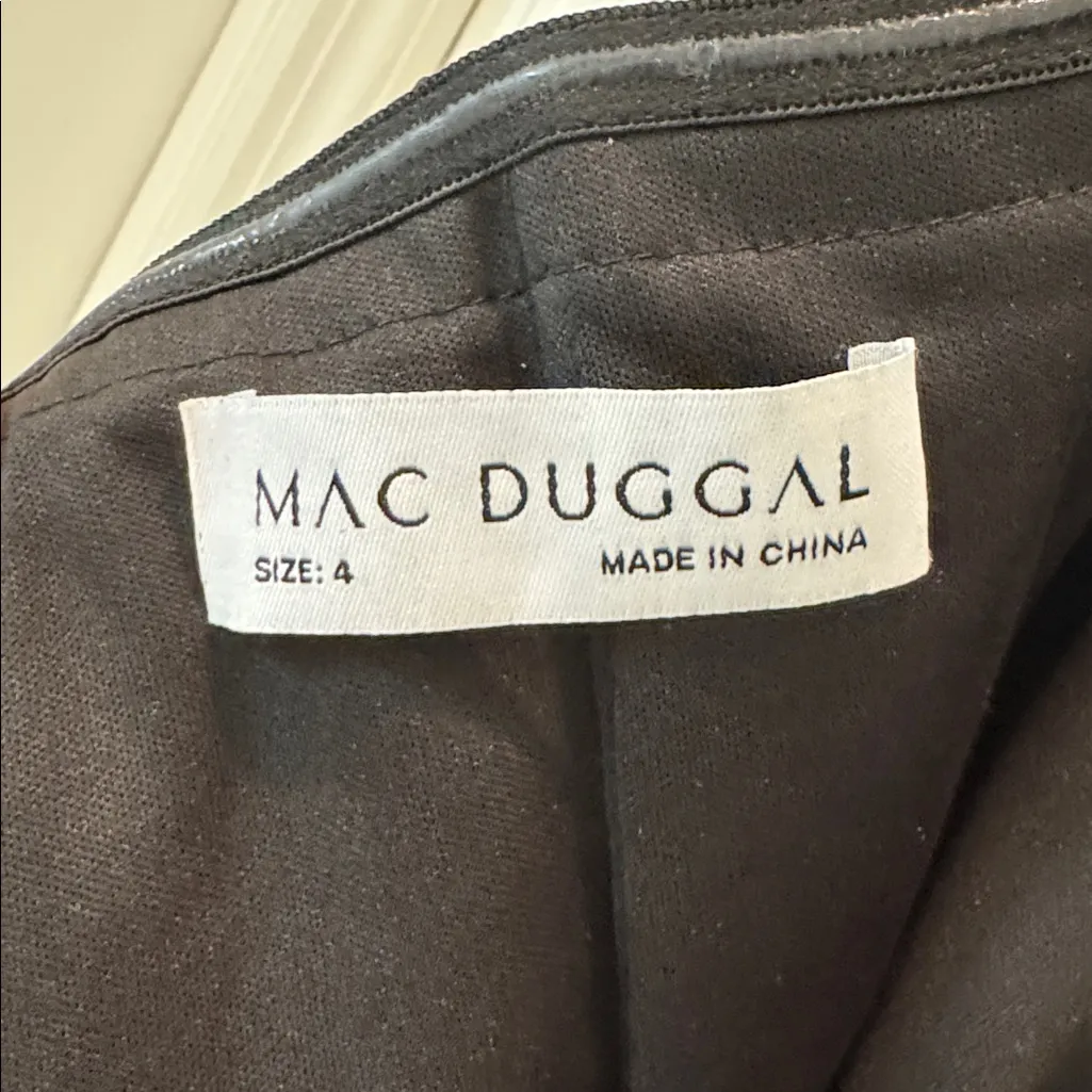 Mac Duggal 20515 Black Off the Shoulder Sequin Panel Train Gown Size 4 NWT - Image 9