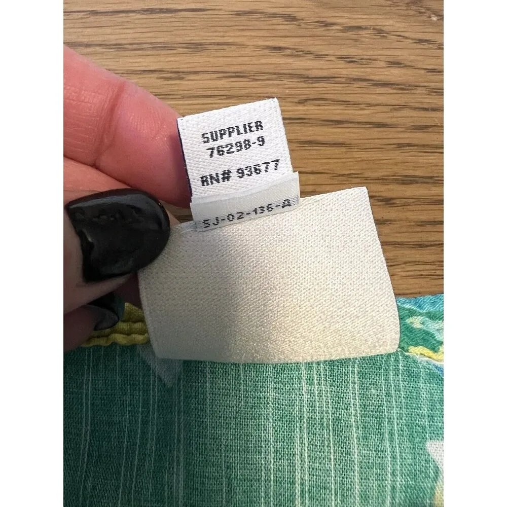 St. Johns Bay Women Green Floral Long Sleeve Blouse Size Large Hawaiian Colorful - Image 12