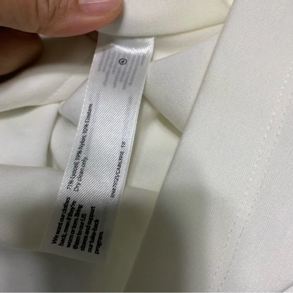 Eileen Fisher white flex tencel ponte‎ round neck zip moto jacket size XL - Image 8