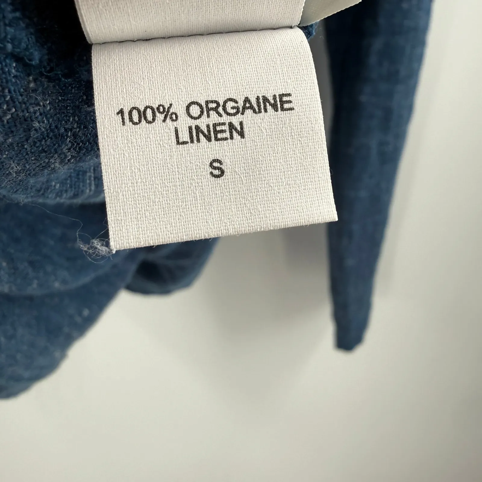 Eileen Fisher Top Size Small NEW 100% Organic Linen Blue Long Sleeve NWOT *Flaw - Image 12