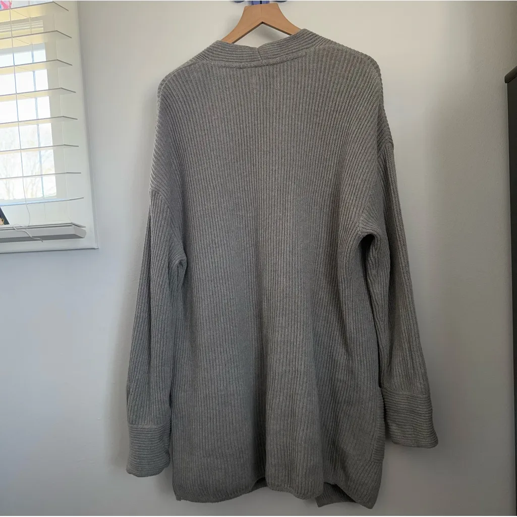 Pact Large/XL Grey Rib Open Cardigan Organic Cotton Wool Lounge Comfy Minimal - Image 4