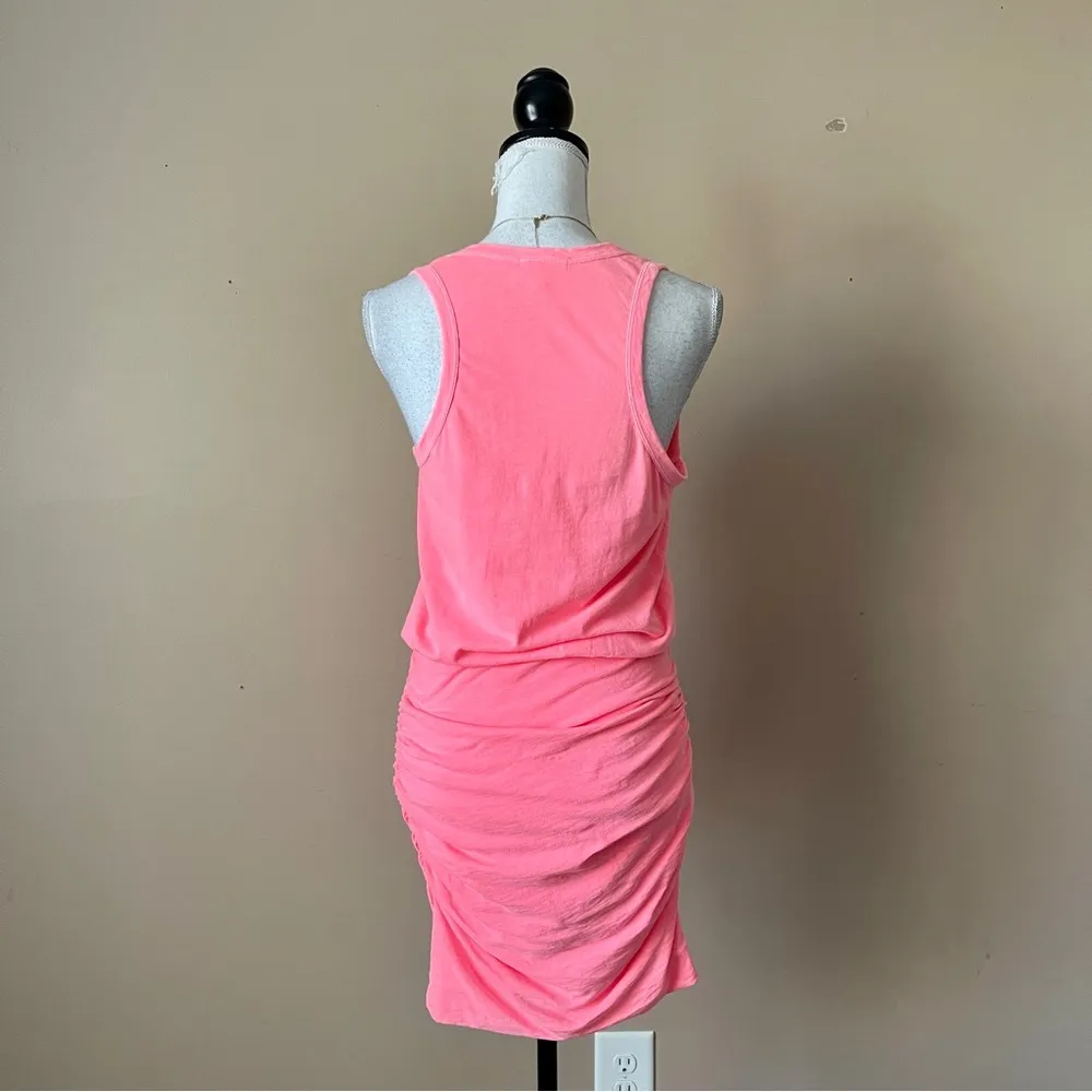 SUNDRY | Hot Pink Ruched Racerback Tank Dress Sz S - Image 5