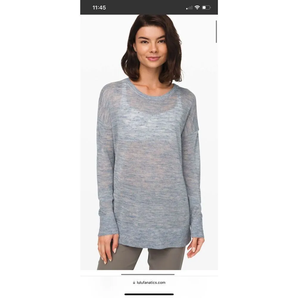 Lululemon well being linen crew sweater Blue Size undefined - Image 2