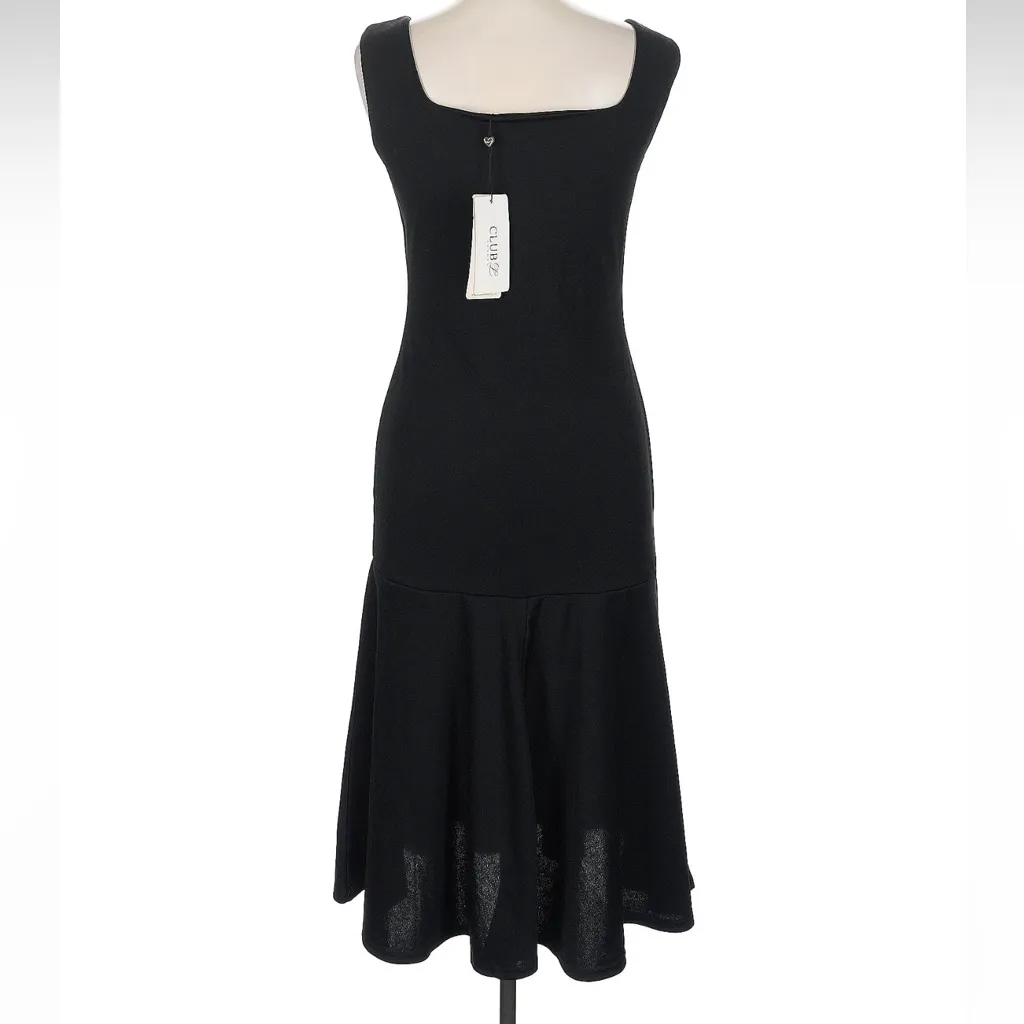 Club L London Classic Timeless Chic Black Midi Dress Mermaid Hem Size 10 NWT - Image 5