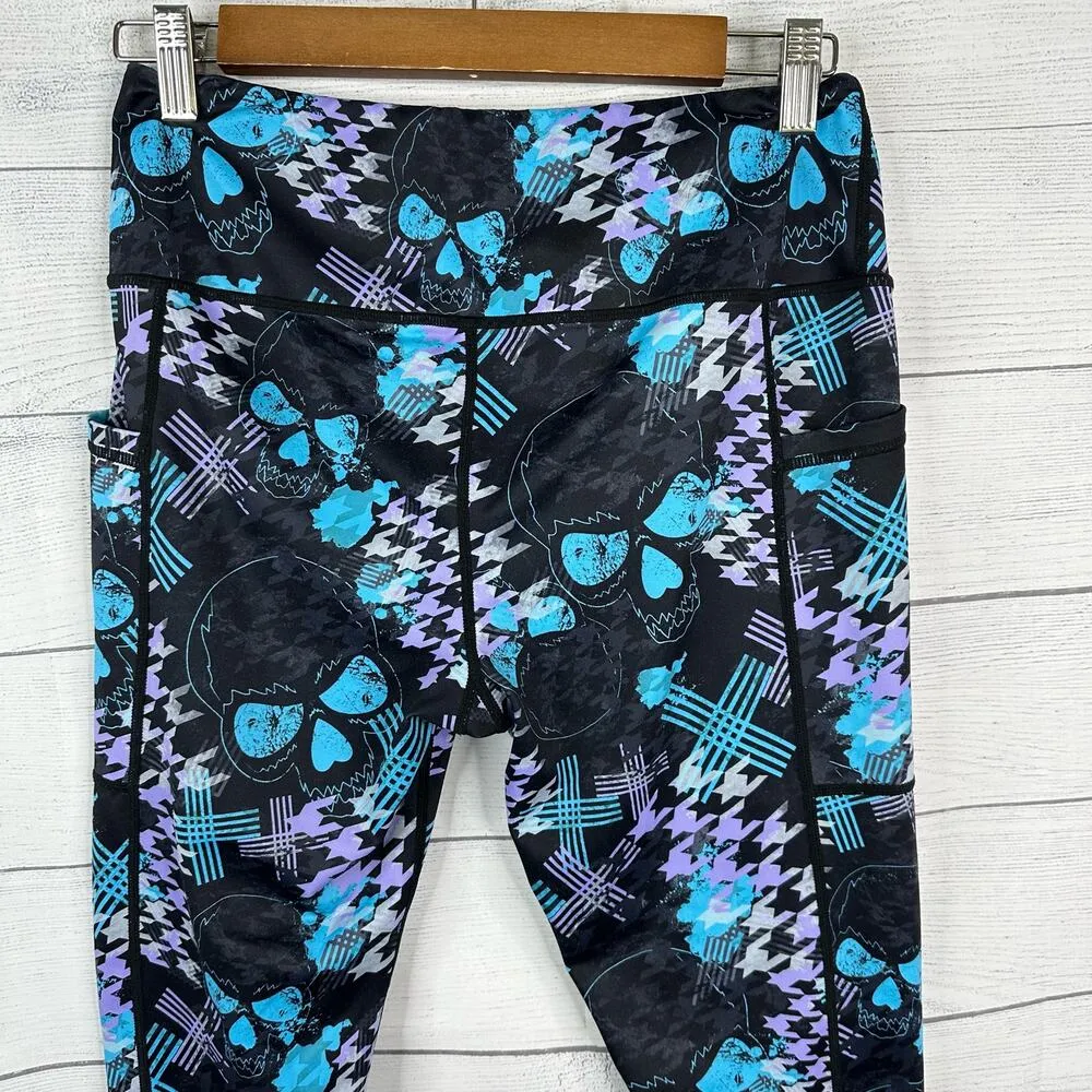 Constantly Varied Gear CVG Womens Full Leggings Medium Celestial Abstract Skull Black - Image 5