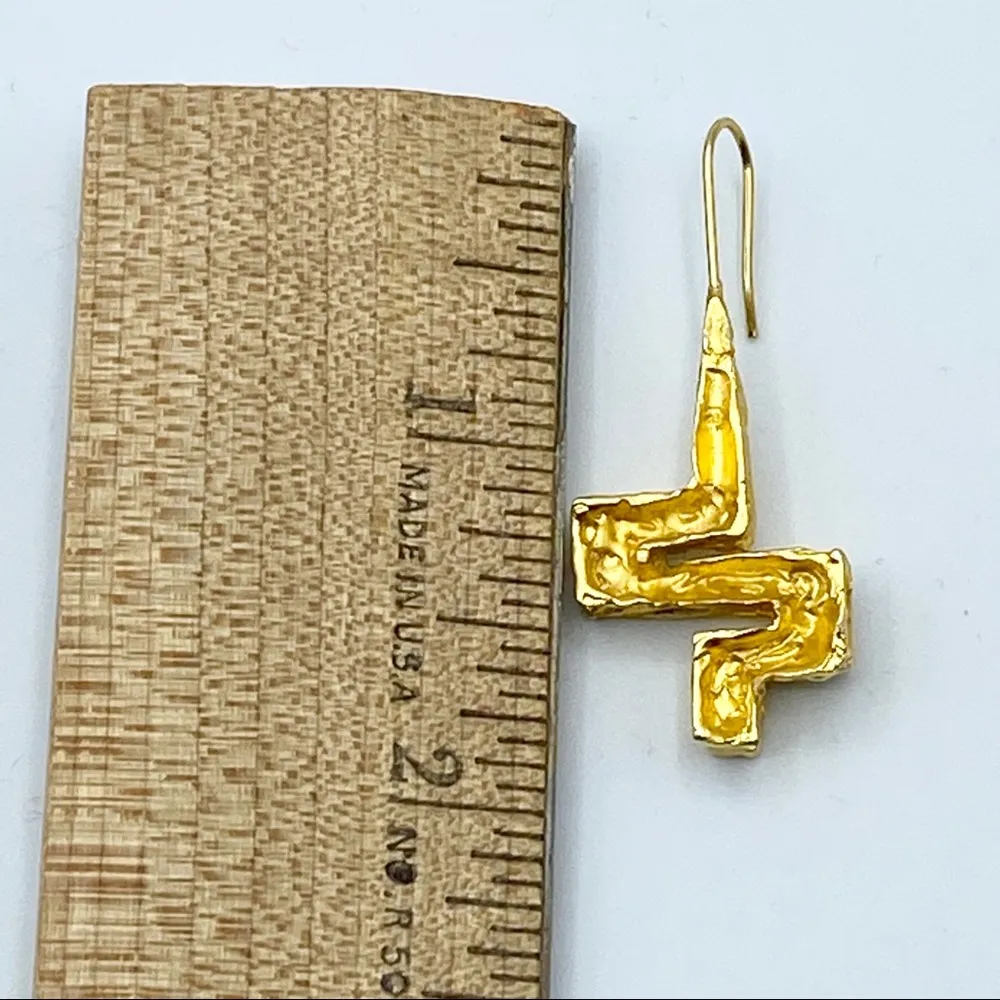 Goldtone Maze Hook Earrings - Image 5